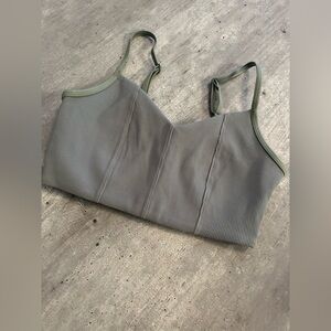 Aerie Offline Green Ribbed Sports Bra Size Small NWT